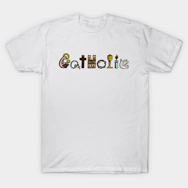 Catholic symbols T-Shirt by colleen-doodle